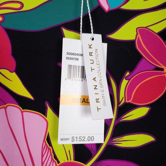 Trina Turk Swim Cover Up Dress Tunic Floral Colorful Tropical Small - Picture 12 of 12